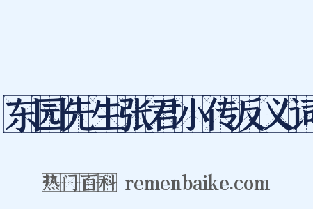 东园先生张君小传反义词是什么意思的图片